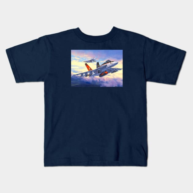 FA18 Hornet Kids T-Shirt by Aircraft.Lover